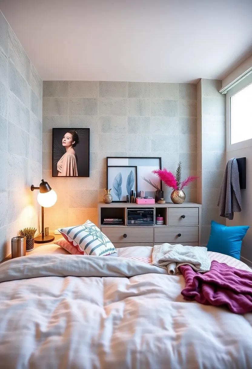 Utilize a train-case or makeup organizer that can sit on a dresser, giving you stylish yet practical storage for cosmetics