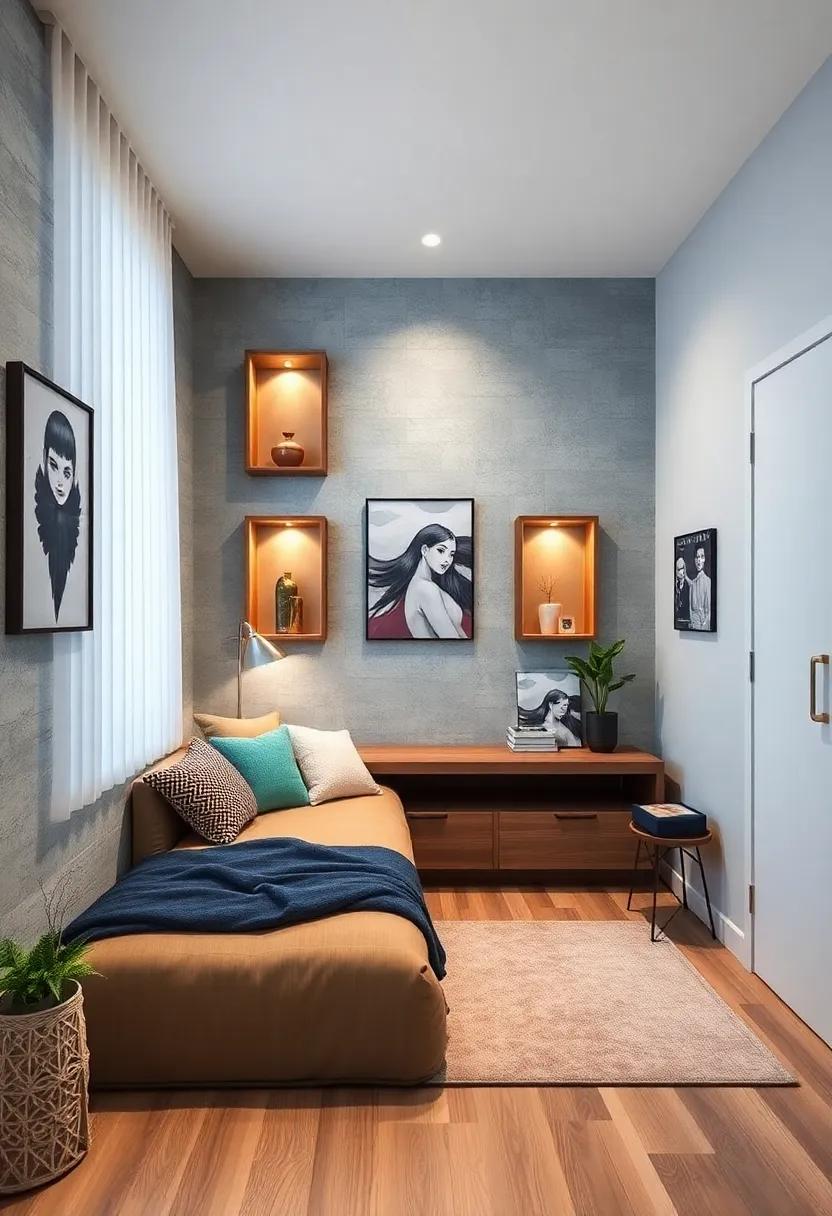 Transform wall art into clever storage solutions by using shadow boxes that open up to store small treasures or keepsakes