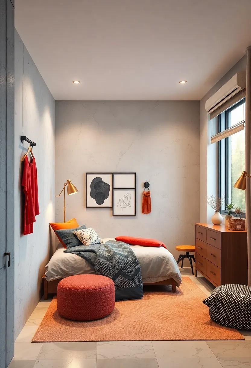 Opt for a tall dresser with a sleek design that doesn’t clutter the room while providing ample storage for clothes and accessories