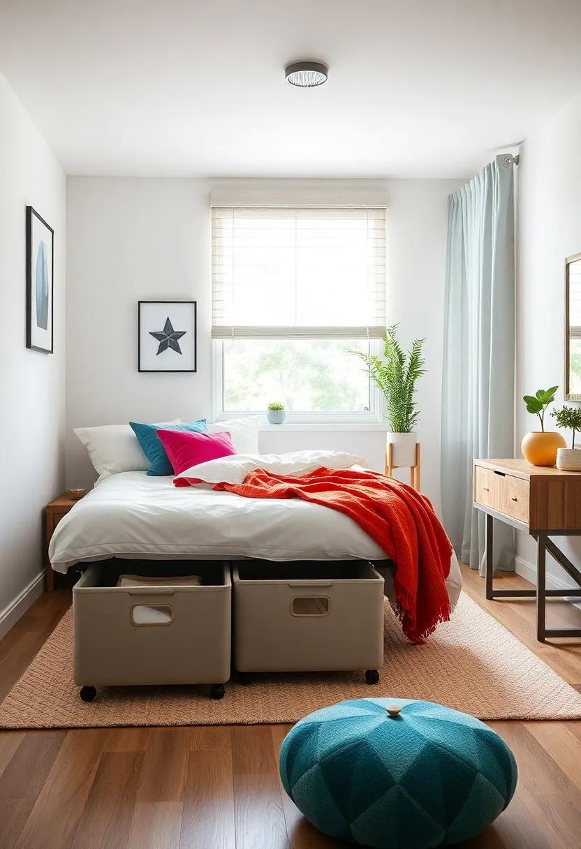 Under-bed Storage Bins: utilize the space under ⁣your bed with sleek,⁣ rolling bins⁢ that can hold out-of-season clothes, shoes, or extra bedding