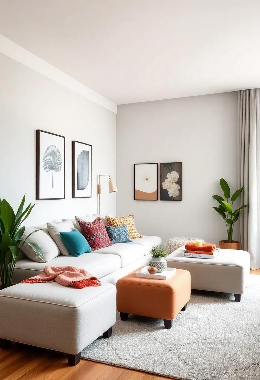 Storage Ottomans: Use storage ottomans for ‌seating that also double as hidden storage for blankets or magazines,⁣ perfect for small ⁣living areas