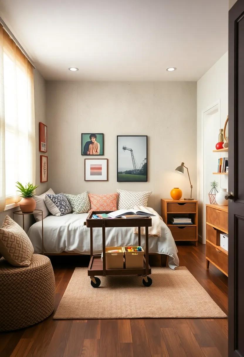 Rolling Carts:⁢ Use a rolling cart to store art supplies ​or snacks, providing easy access while being able⁣ to​ tuck⁣ away when not in use