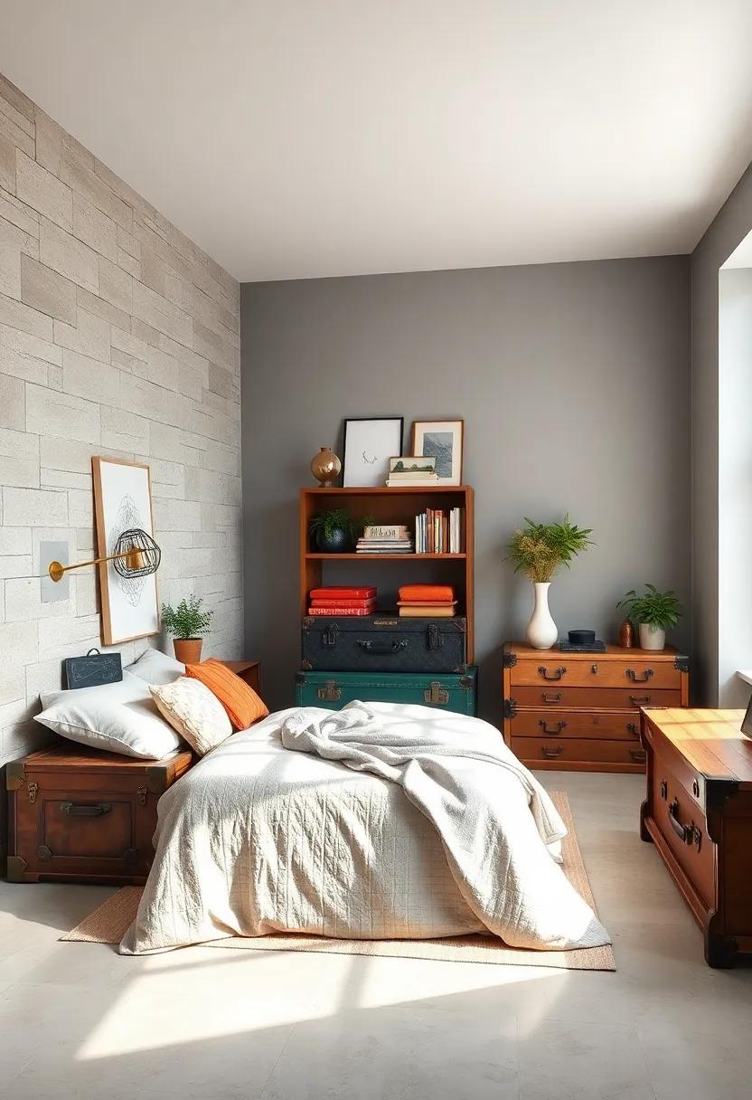 Re-purposed Suitcases:⁣ Vintage suitcases can serve as stylish ⁤storage and can be stacked or‍ placed under your bed for disguise