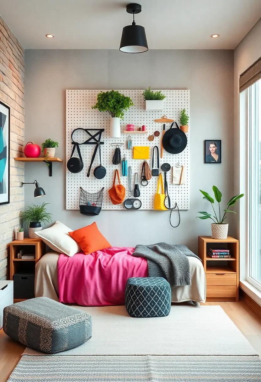 Pegboard ⁢Organizer: ⁢Install a pegboard in your room‍ for hanging accessories, school supplies, or even ‍jewelry, adding both functionality and⁤ style