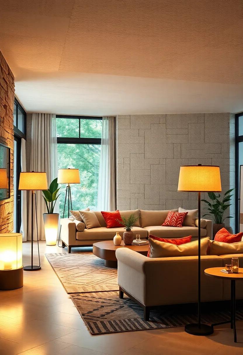 Fabric Shade‌ Floor Lamps: Combine warmth and sustainability with lamps that feature organic fabric shades, providing a cozy glow while using LED bulbs