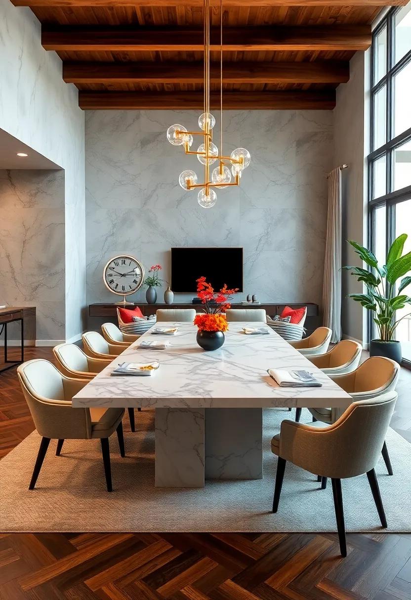 Opt for a Statement Marble Dining Table‌ that becomes‍ the ⁣focal point of your dining room
