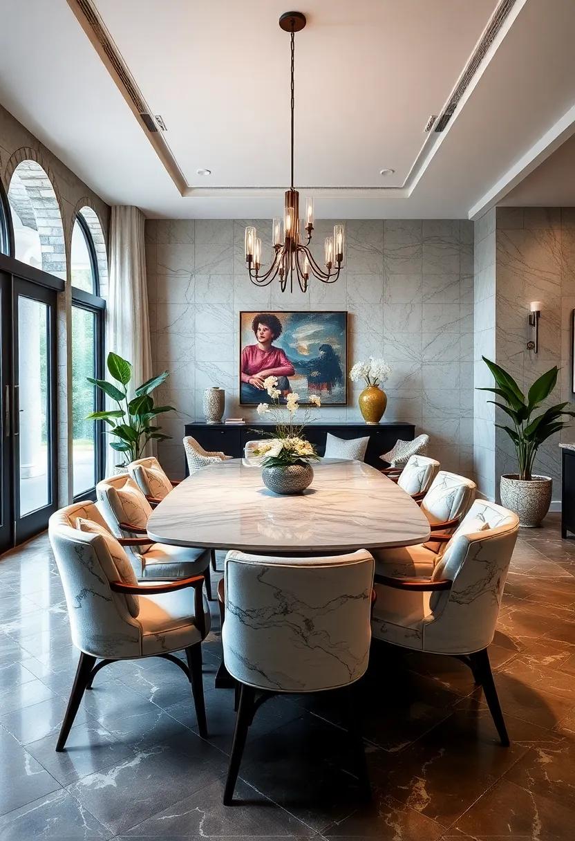 Add‍ Marble Chair Cushions to combine comfort ⁣with a luxe appeal