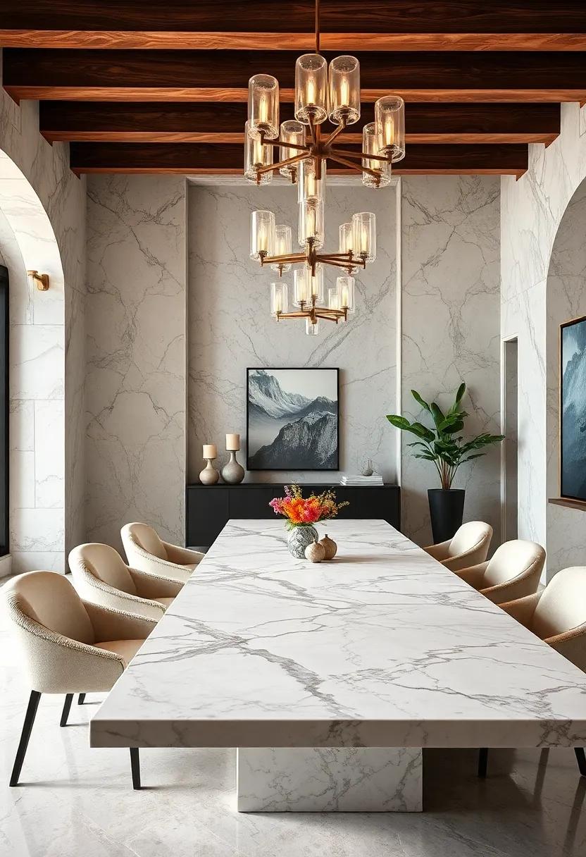 Finish with a Luxurious Marble ‌Tablecloth to ⁢envelop​ your ‌dining experience in opulence