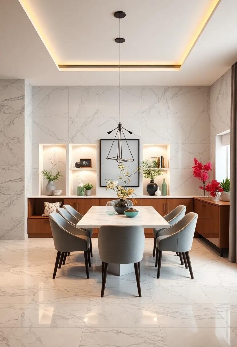 Install Marble⁢ Nooks or Shelves to showcase decorative items or​ plants