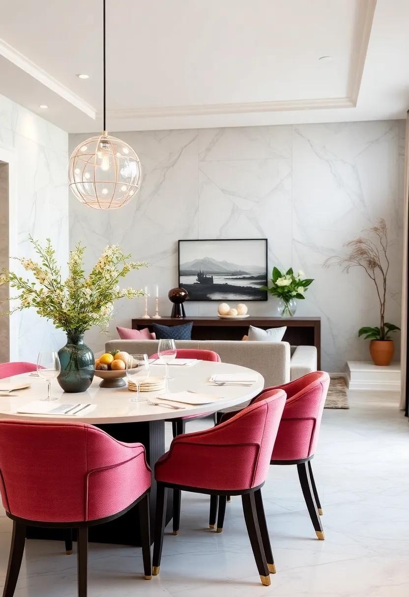 add Marble Accents in‌ your ‌dining room‍ accessories, such as napkin rings ​or​ place cards