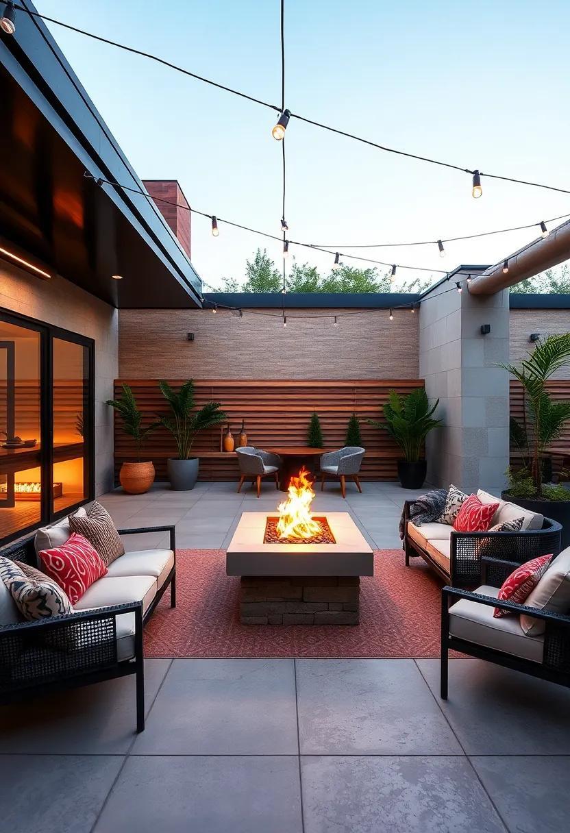 27 Inspiring Ideas for Modern Outdoor Dining Featuring Cozy Fire Pit Elements