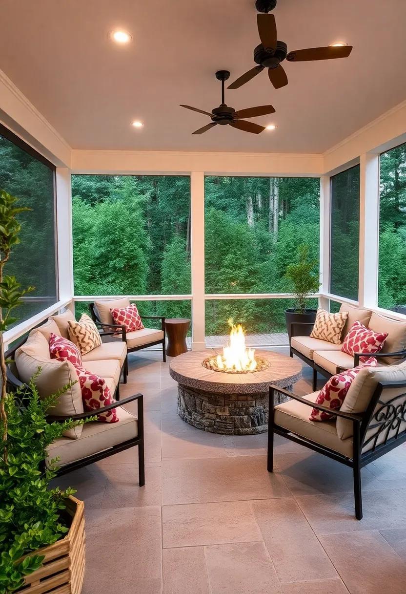 27 Cozy Screened Porch Fire Pits: Exploring Gas and Propane Options for Chill Evenings
