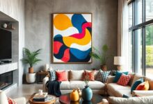 27 Dazzling Ideas to Elevate Your Eclectic Living Room with Bold Graphic Art