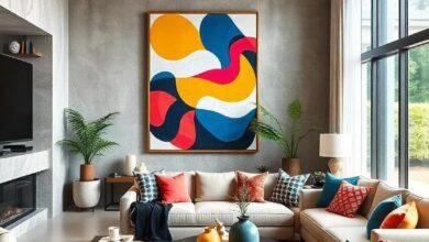 27 Dazzling Ideas to Elevate Your Eclectic Living Room with Bold Graphic Art