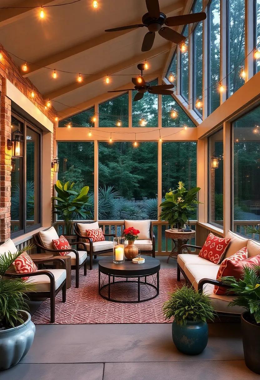 25 Cozy Ideas for Enhancing Your Screened Porch with String Lights