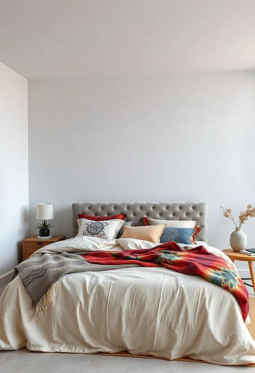 Artistic⁢ Bedding - Select ⁣bed linens with intriguing⁤ designs or⁢ textures to turn your bed into ‌a piece⁤ of art