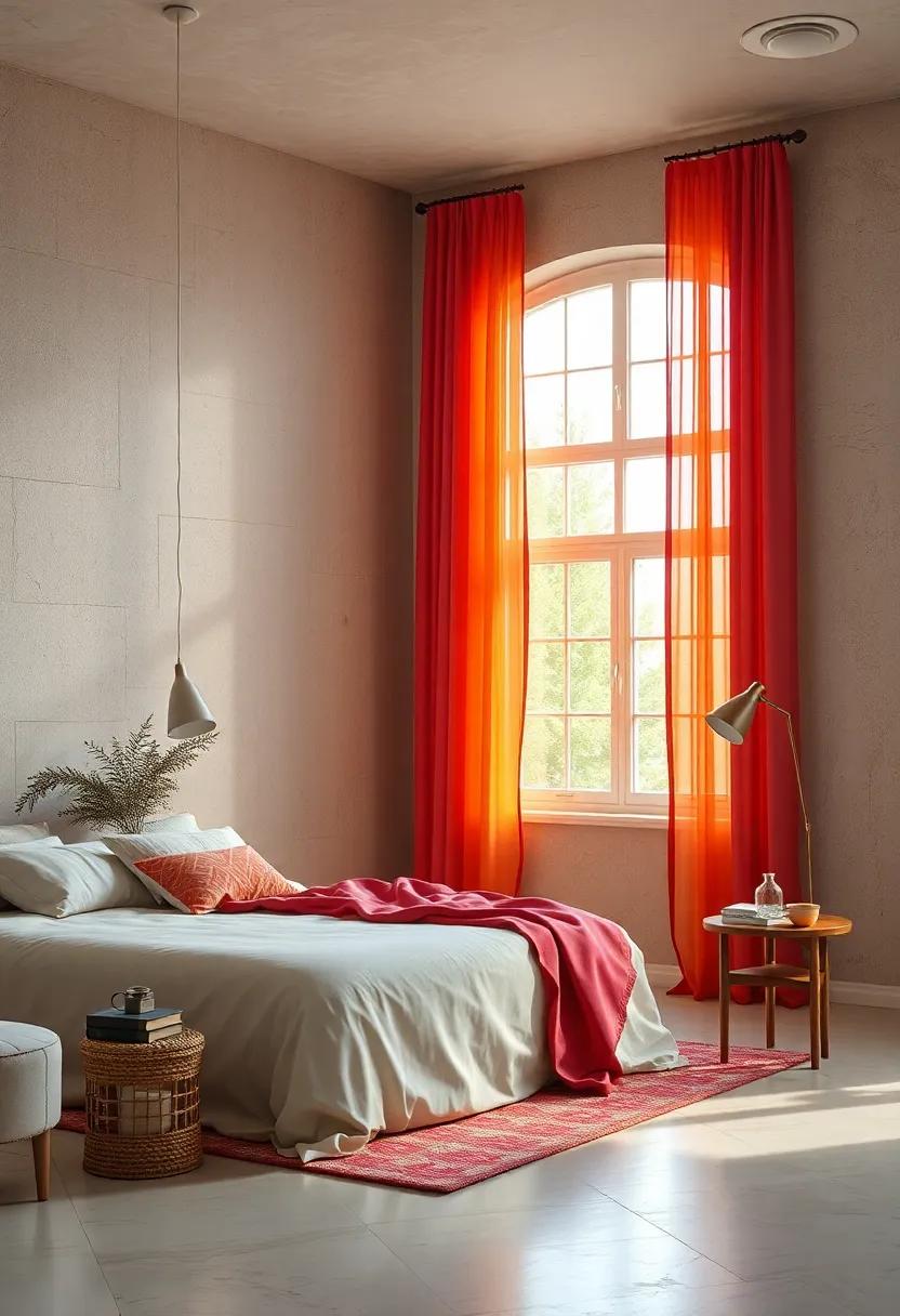 Colorful ⁤Window treatments - Use vibrant curtains‍ or blinds to frame your windows⁣ and control light​ while adding flair