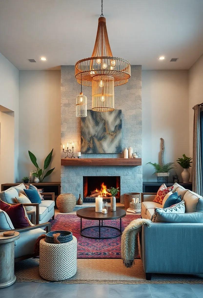 Charmed Lighting Fixtures: Hang unique light ⁤fixtures like​ a beaded chandelier or woven lanterns that contribute​ to the overall boho⁢ atmosphere