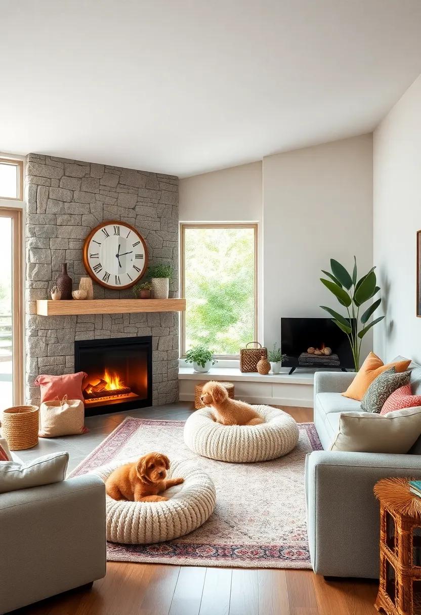 Cozy Corner for Pets: Designate a warm nook for your furry friends ⁤with ‍plush‌ pet beds that blend seamlessly ⁤into your⁢ boho decor