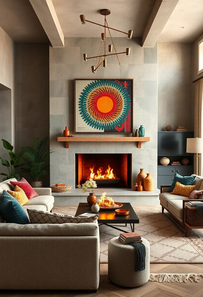 playful Artwork: Choose large,colorful art pieces or bold prints that ignite conversation and compliment your bohemian lifestyle