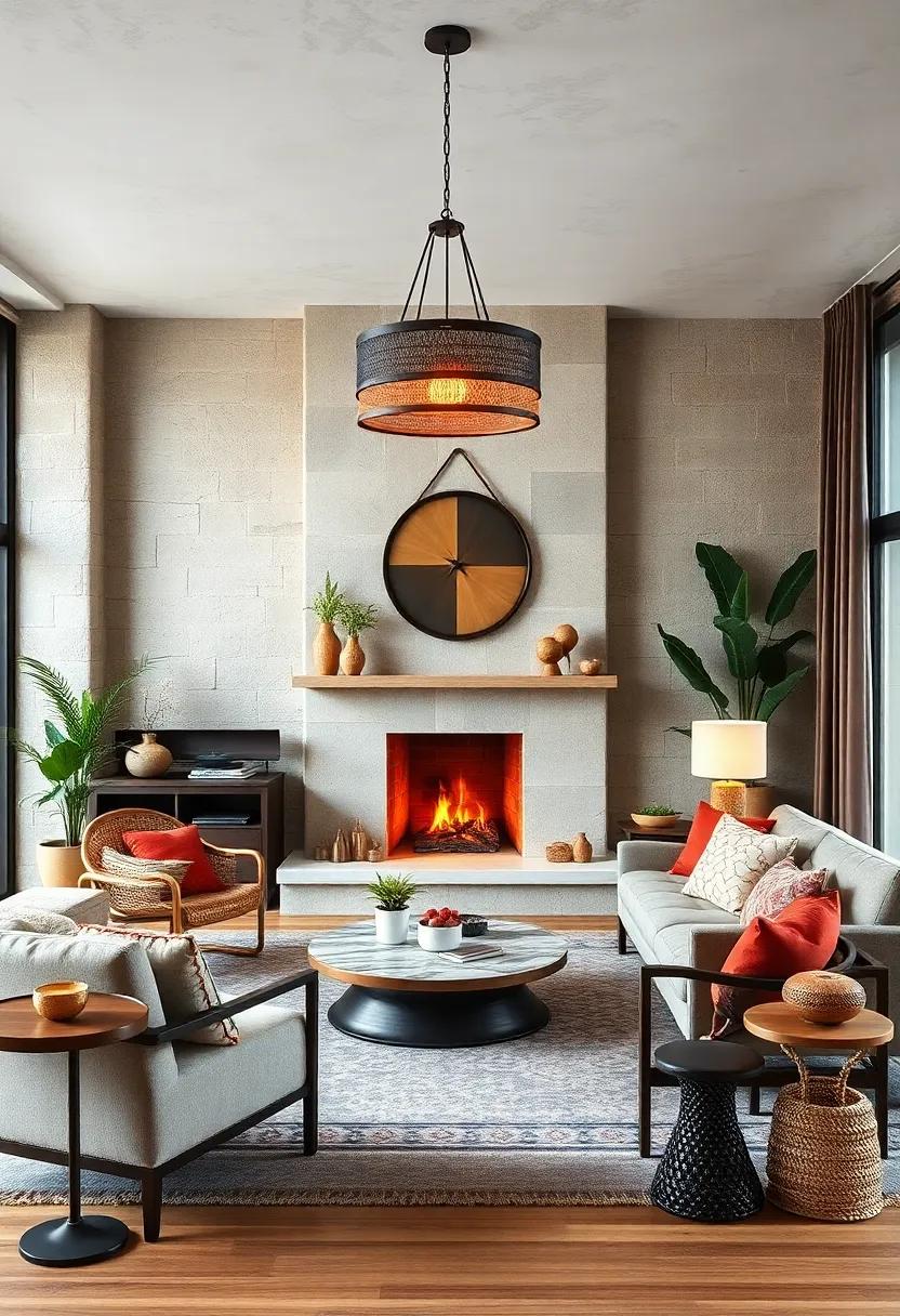 Statement Lighting: Choose a large, eye-catching pendant light⁢ or a series of eclectic lamps ‍to create a warm glow that enhances the ⁣boho vibe