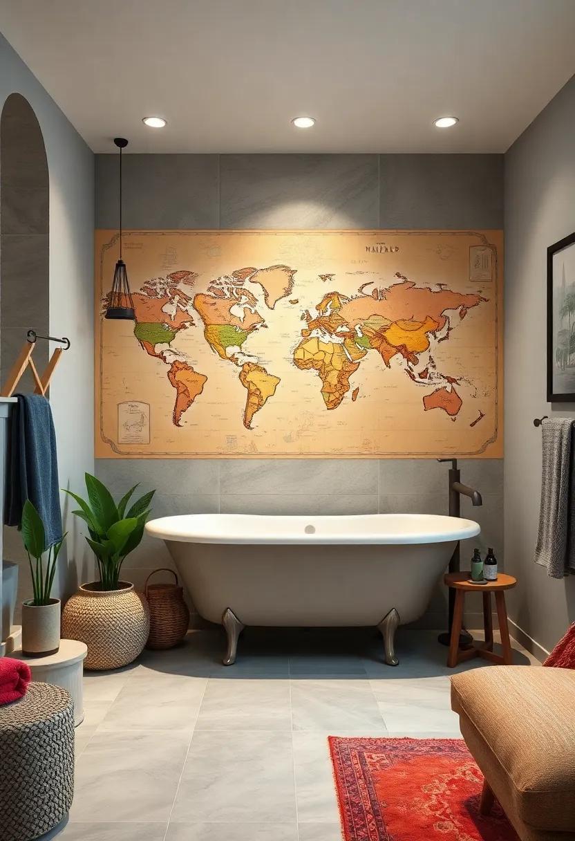 Old World Maps: Decorate the walls with vintage maps for a travel-inspired backdrop that sparks conversation