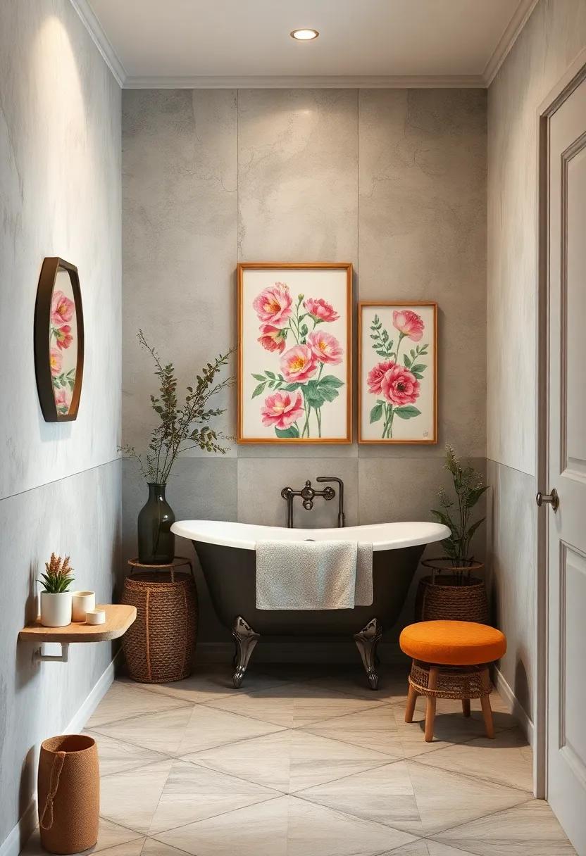 Vintage Floral Prints: Add a touch of nostalgia with charming floral artwork that brings warmth and character to the space