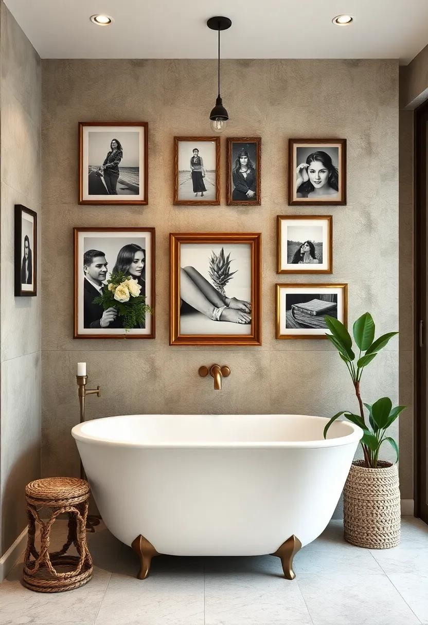 Black and White Photography: Hang striking black and white photographs in vintage frames to create a classic gallery wall