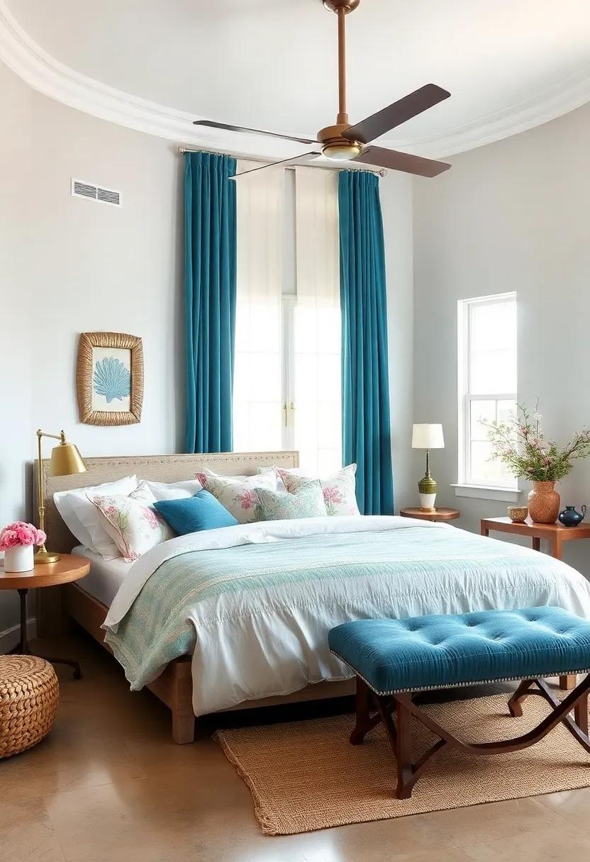 Ocean-Inspired textiles: Utilize fabrics with ‍marine motifs, such ‌as coral or seashell patterns,‍ for cushions, bedding,⁣ and ​curtains to enhance the coastal⁣ theme