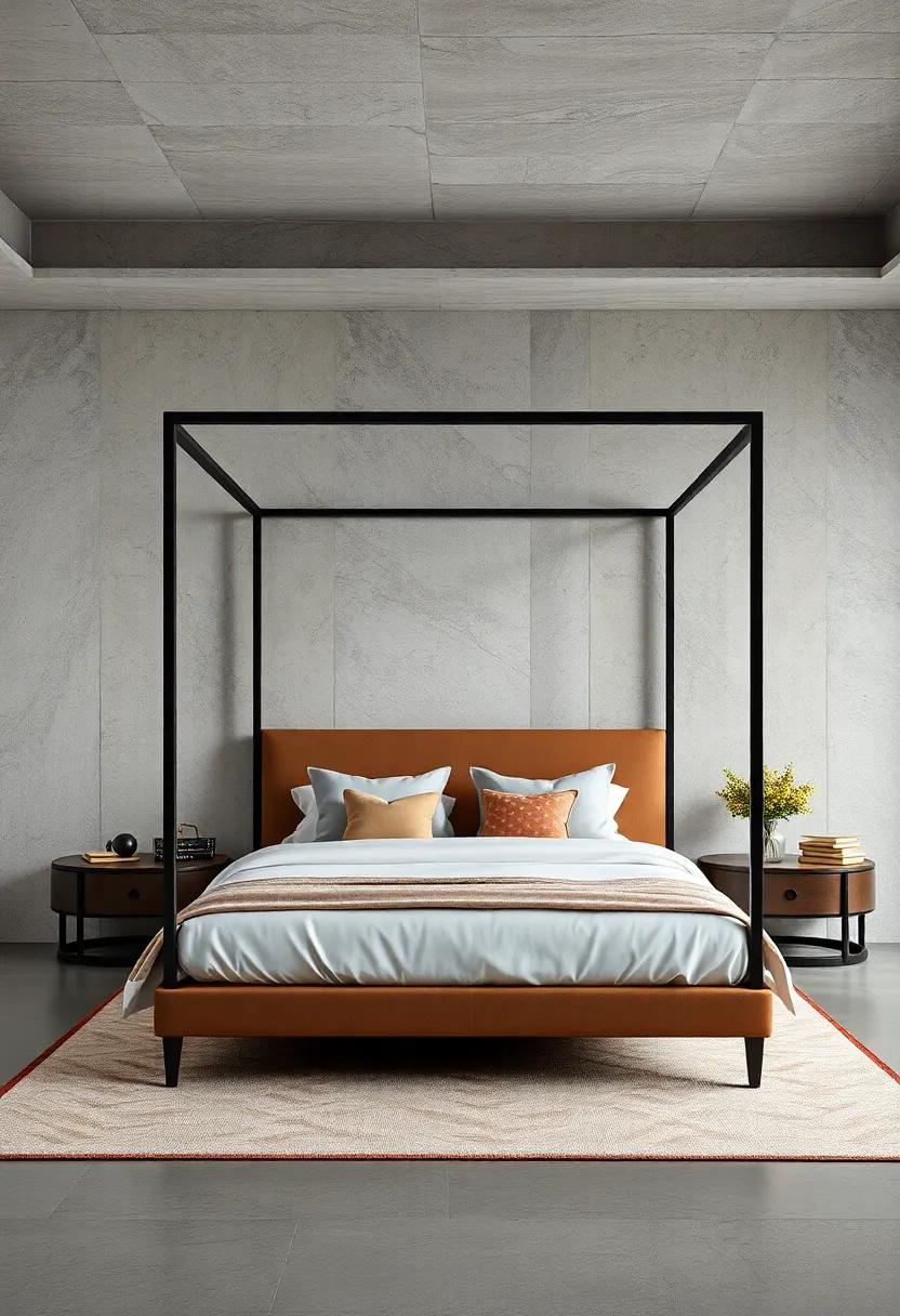 Classic Four-Poster: Timeless elegance takes center stage with a modern yet classic four-poster bed frame for luxurious nights