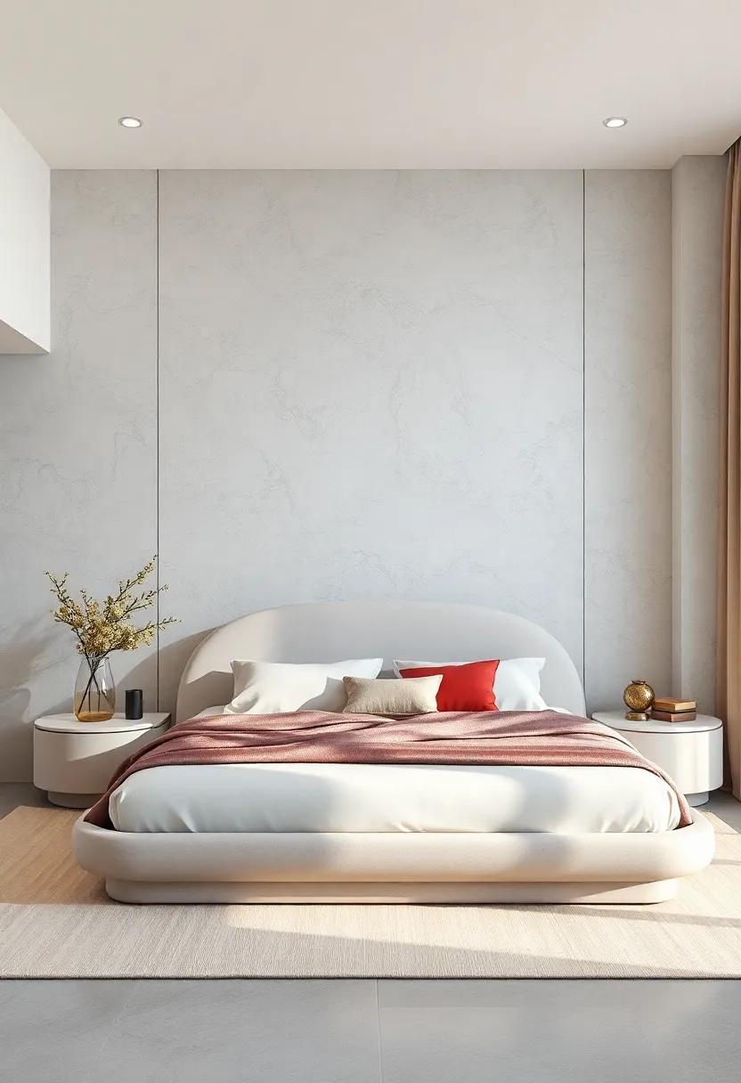 Curvy Contours: emphasize subtle curves and fluid shapes for a bed frame that feels organic and inviting