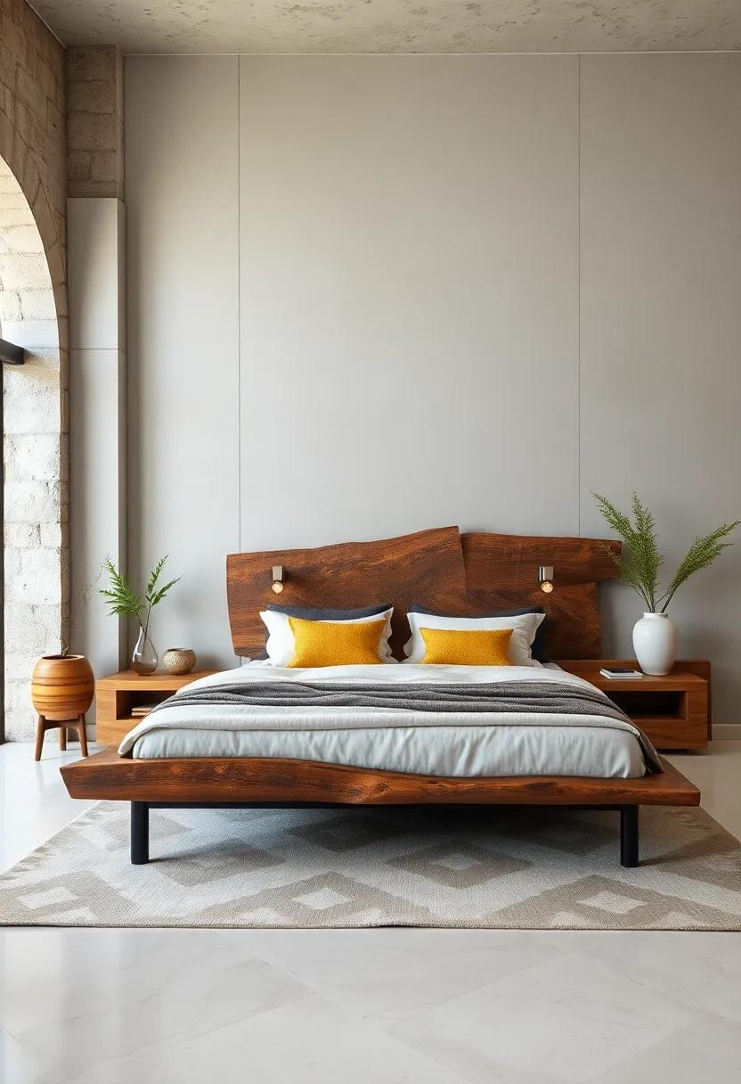 Nature-Inspired: Live edge designs or frames made from natural materials bring the serenity of the outdoors into your sanctuary