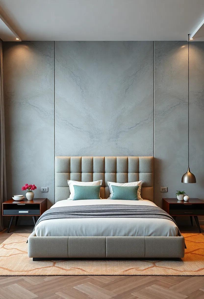 Statement Headboard: Choose a bed frame with an oversized,eye-catching headboard that acts as the focal point of your bedroom