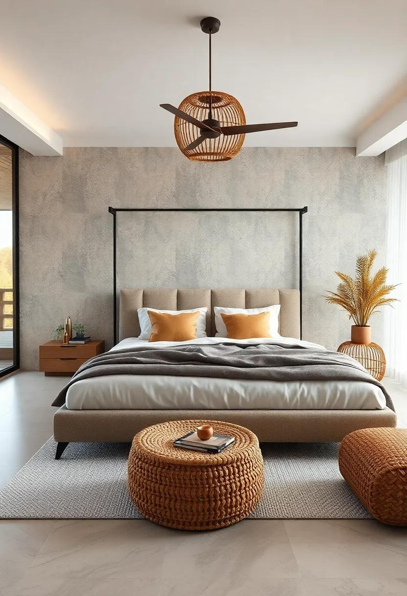 Textured Wonders: Experiment with various materials like rattan, jute, or velvet to add visual interest and tactile comfort