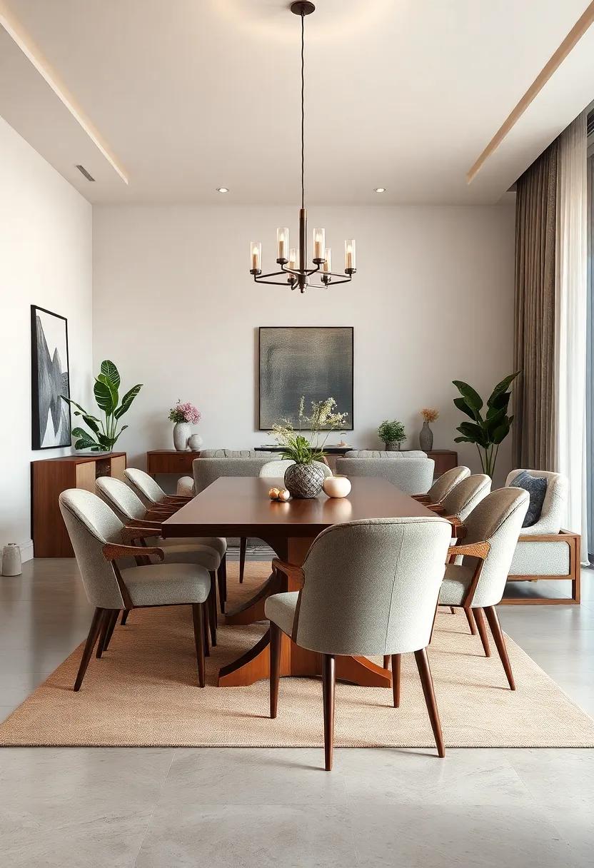 Layered Textures: Mix textures ⁢with⁤ upholstered chairs alongside wooden‌ ones to create​ a rich, layered ‌look that adds depth to ⁢your dining ⁢area