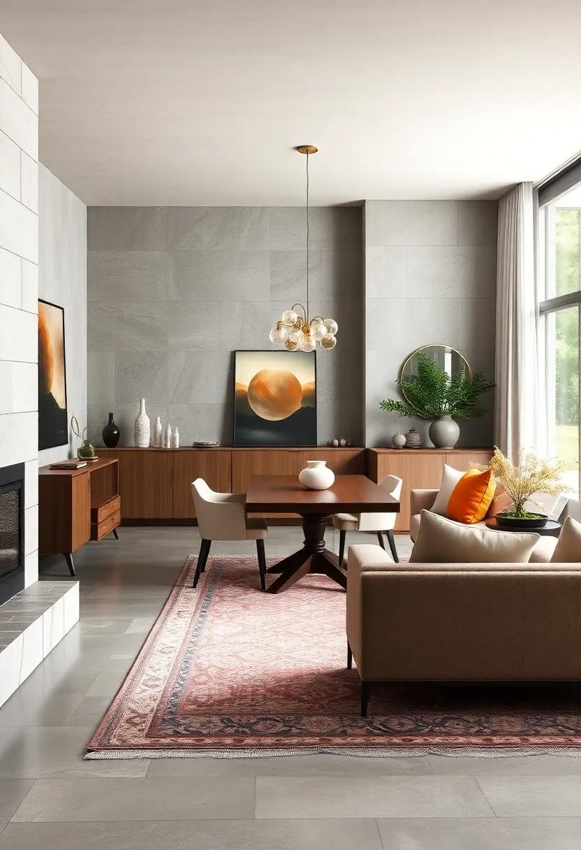 Zone It Out: Define ‌eating⁢ zones with rugs to ⁢visually separate⁣ spaces, fostering a cozy ‌nook feel while enhancing the room's dimensions