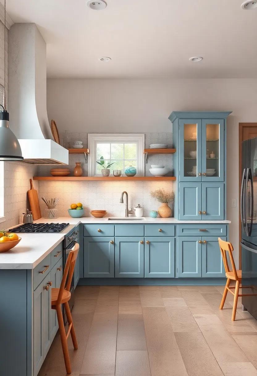 coastal Colors: Pull in soft blues and whites to reflect seaside inspiration with cabinets that evoke the feeling of a beachy retreat