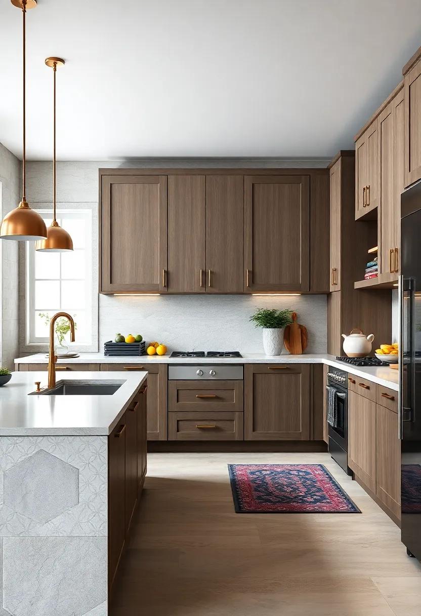 Geometric Patterns: add personality with cabinet doors featuring geometric designs, creating visual interest and a playful twist on traditional cabinetry
