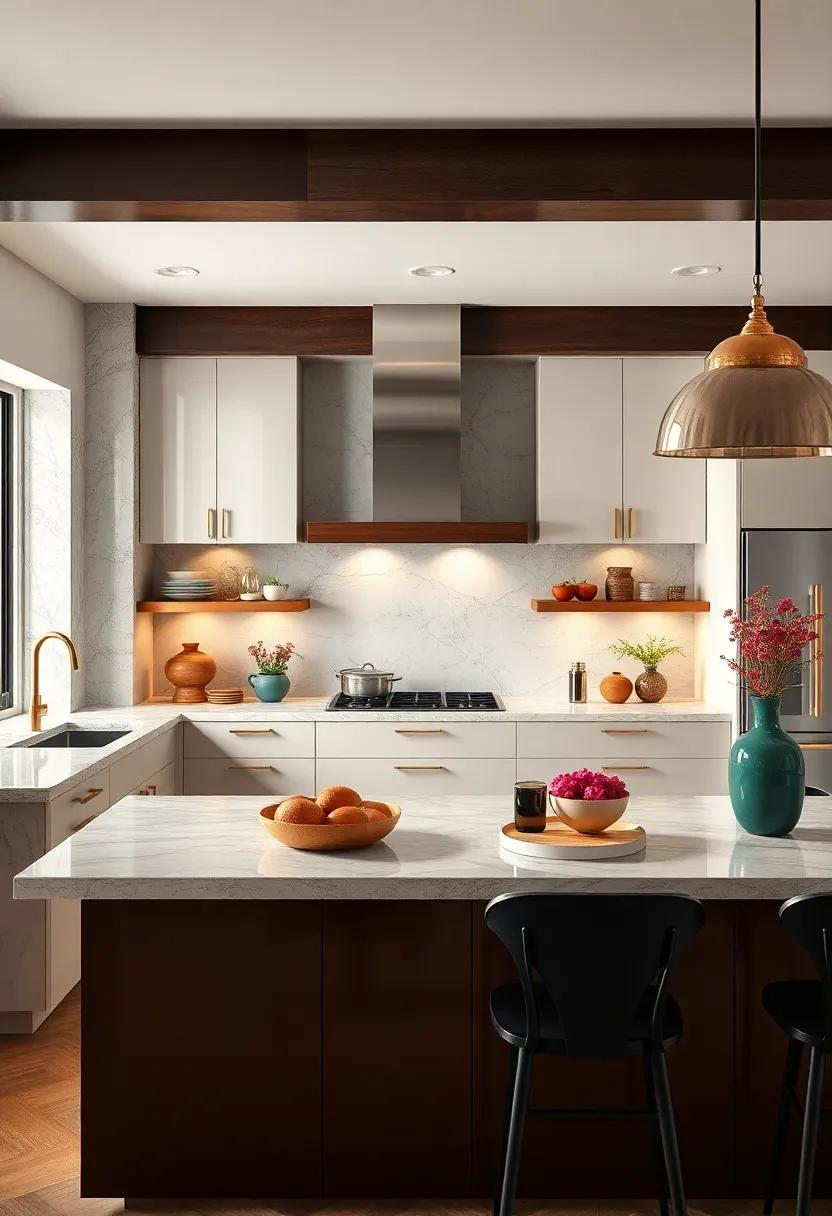 Glossy Finishes: Opt for high-gloss cabinets that reflect light and scenery, adding a contemporary and chic vibe to your culinary space