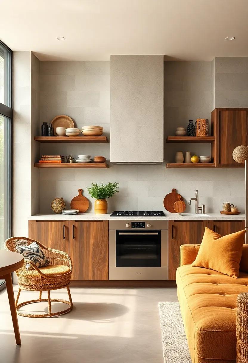 open Shelving Delight: Replace traditional cabinet doors with open shelves, showcasing your favorite dishes and cookbooks while creating an airy and spacious feel