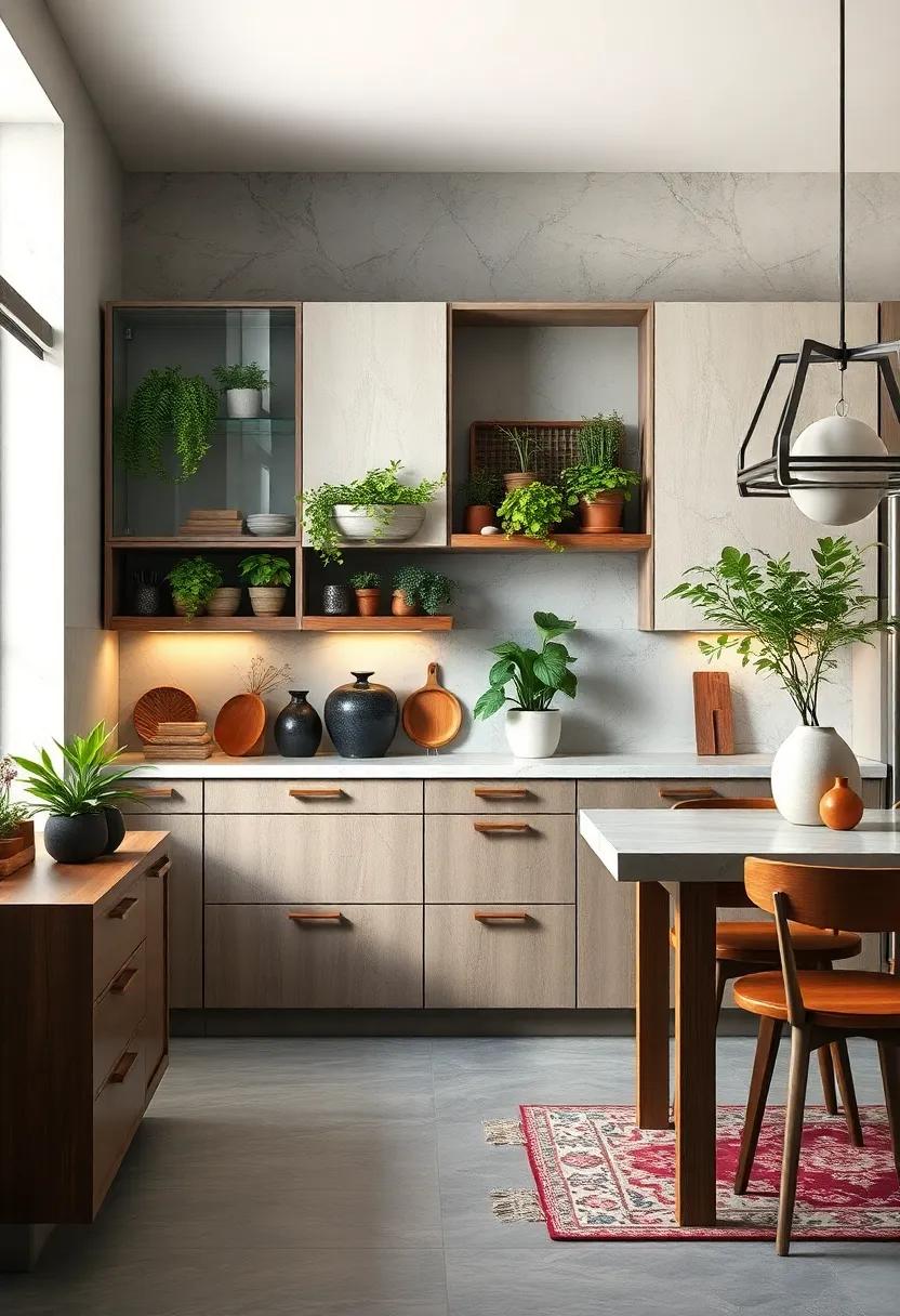 Urban jungle: Incorporate greenery within your cabinetry design, such as built-in planters, to create a fresh, organic vibe within your kitchen