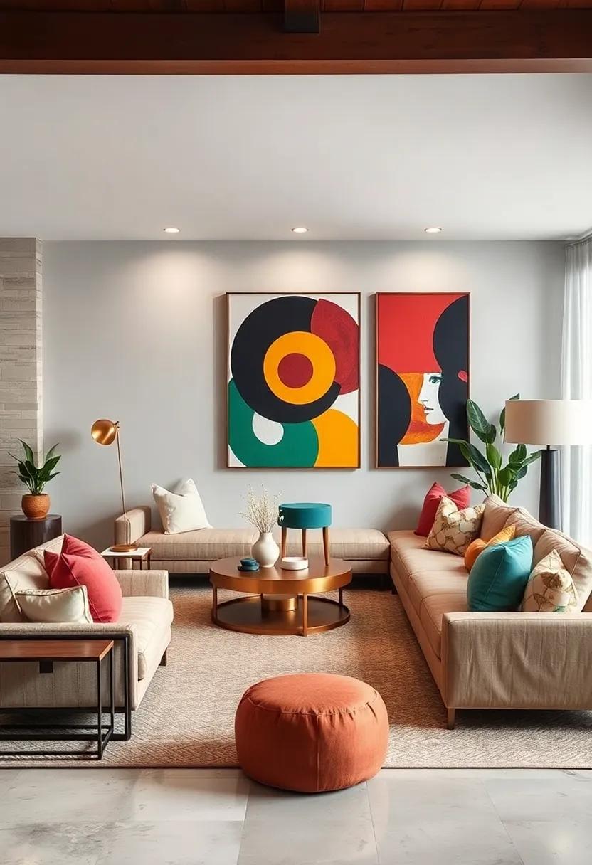 Use Art to​ Define Spaces: Hang ​bold ⁣pieces in specific areas to delineate different sections of your open concept living room creatively