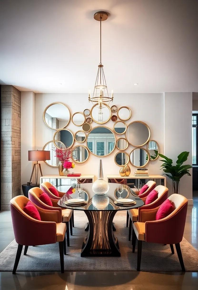 Create a Mirrored Feature Wall: Transform a blank wall into a stunning focal point with an arrangement of assorted mirror sizes and shapes to reflect light and create depth