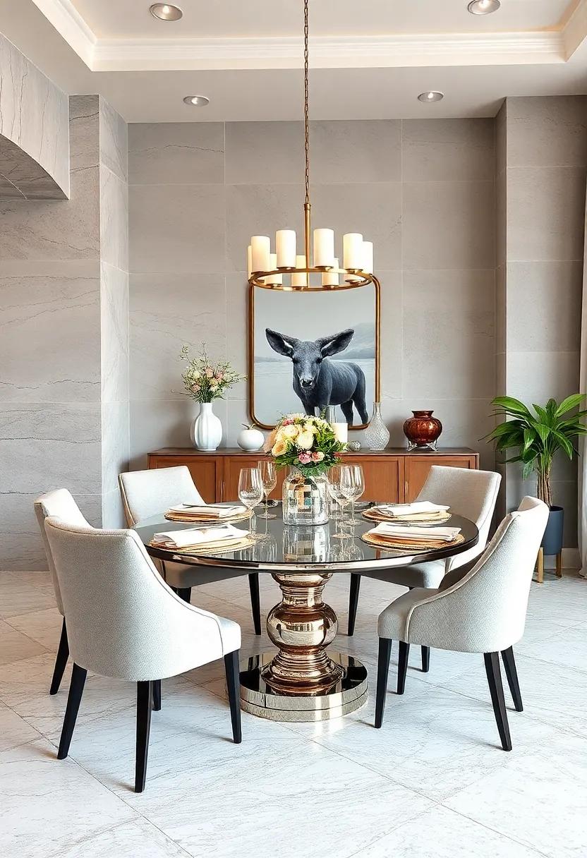 Style with Mirrored Napkin Holders: Use chic mirrored napkin holders to add a refined touch to your dining setup even in the smallest details