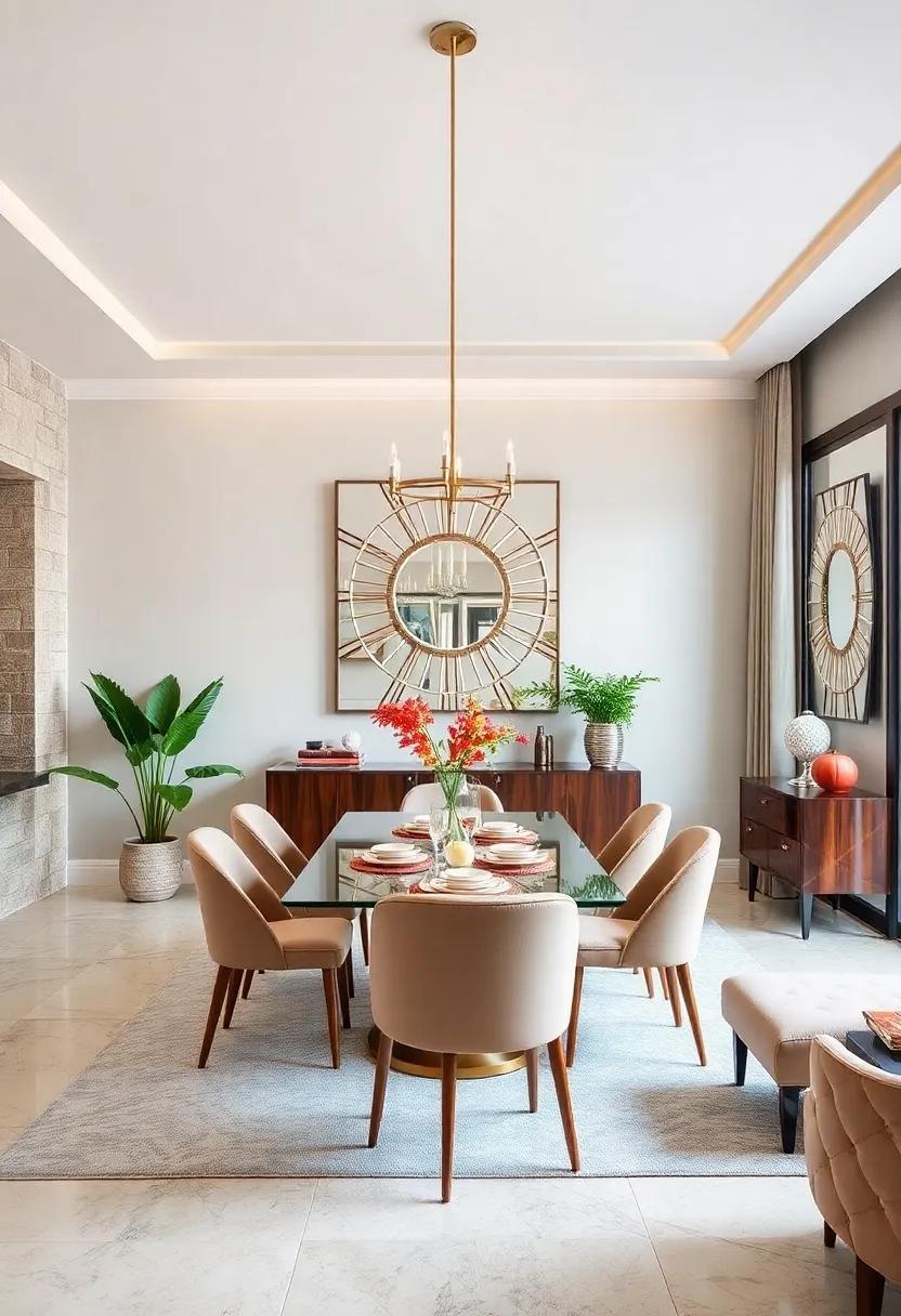 Choose Decorative Mirrored Wall Art: Select wall art pieces with mirrored elements to add dimension and sparkle to your decor without overwhelming the space