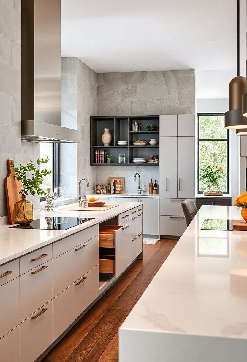 Get Creative with Storage: Use pull-out drawers​ or hidden cabinets in your peninsula for clever storage solutions that keep your kitchen⁤ tidy and organized