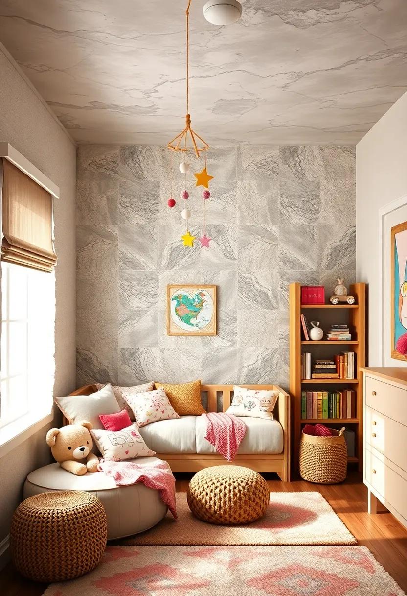 Consider a Mobile:​ Hang a story-themed mobile above the nook to spark imagination and draw her into the world of reading