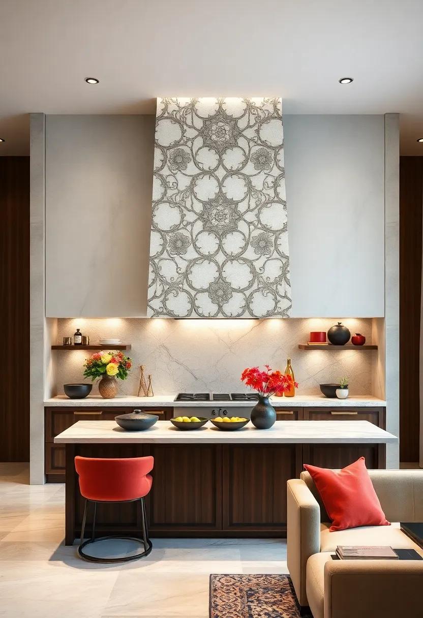 in an elegant chef’s kitchen, a handcrafted ‌ceramic hood adds‍ a touch ‌of artistry, with intricate patterns ‌reflecting the homeowner's ⁢unique style ‌while providing high functionality