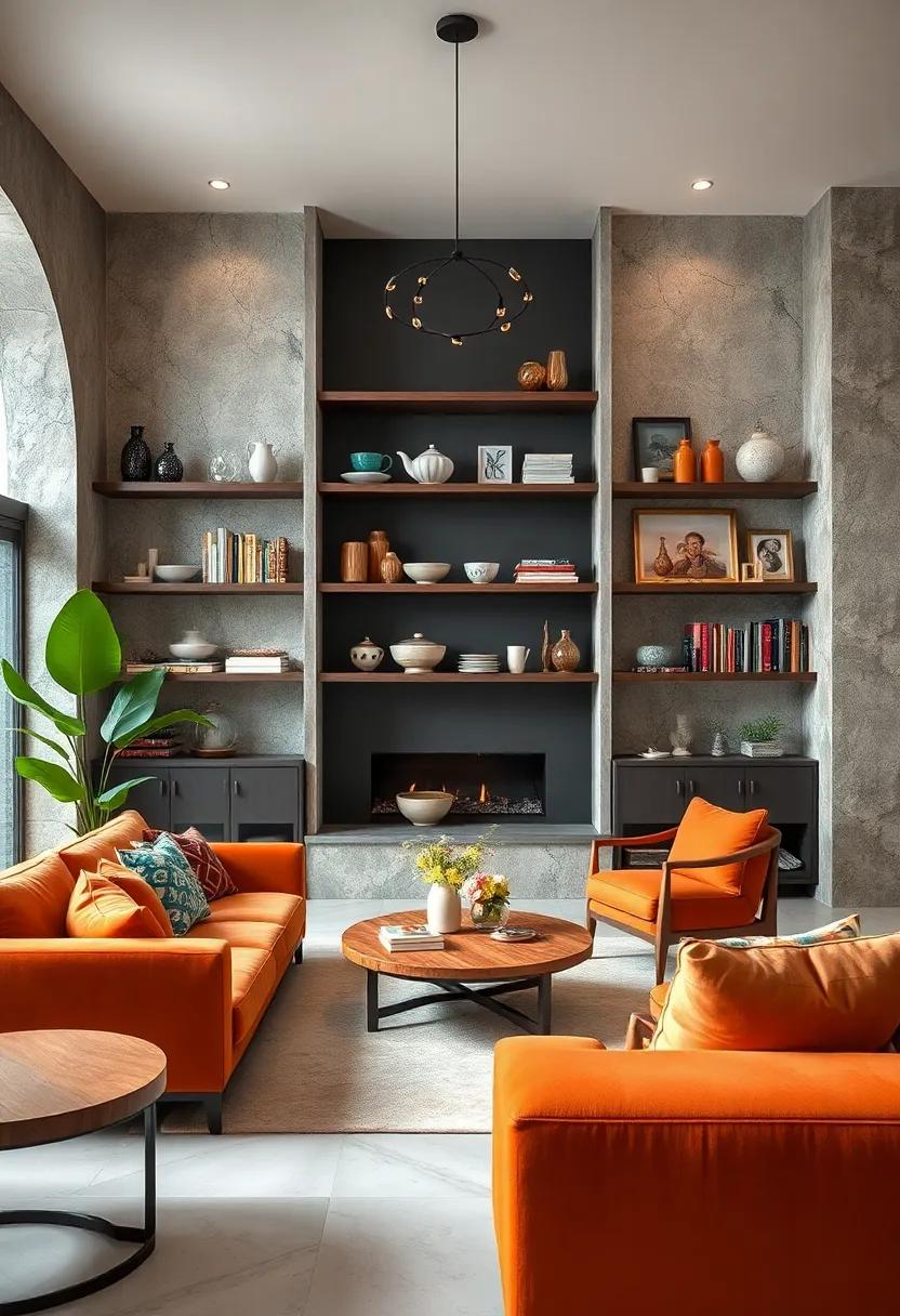 Opt​ for Open Shelving: use open shelves to display an eclectic mix of both modern and traditional tableware or books