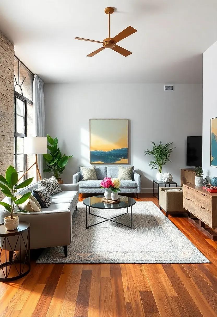 Blend Styles in Rugs: Layer a modern geometric ‌rug over ⁣a classic ‌hardwood floor to‍ visually connect the⁤ different ‌styles